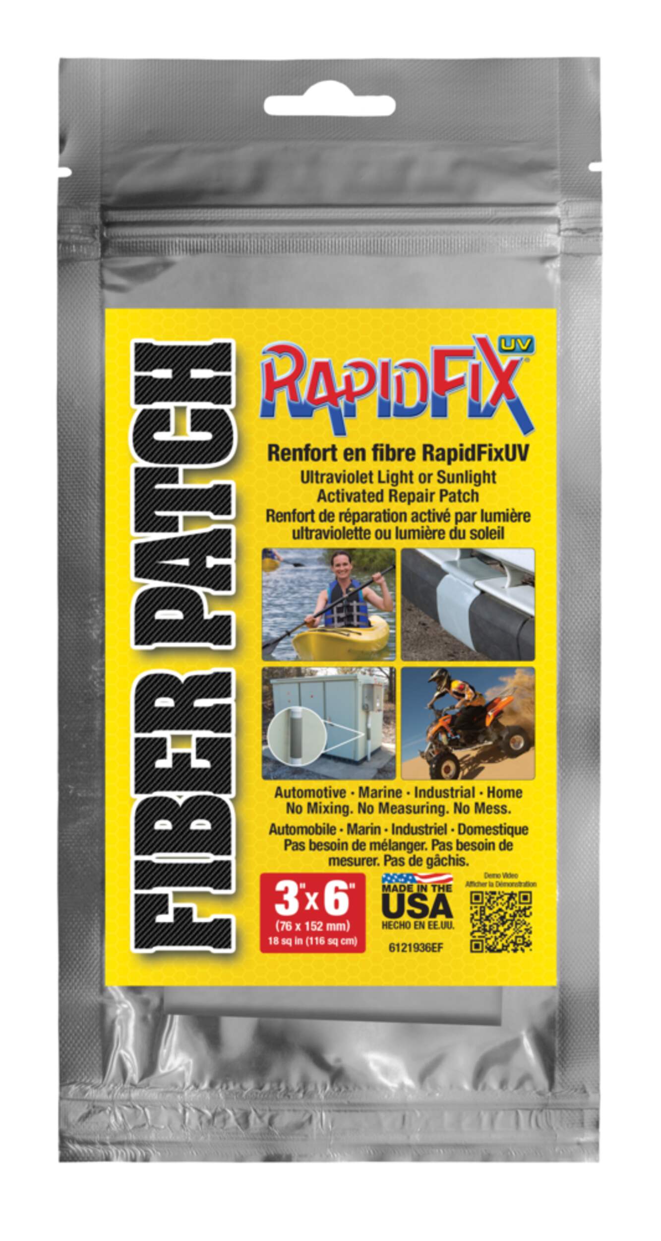 Rapid Fix UV Fiber Patch, 3-in x 6-in Front_Flat