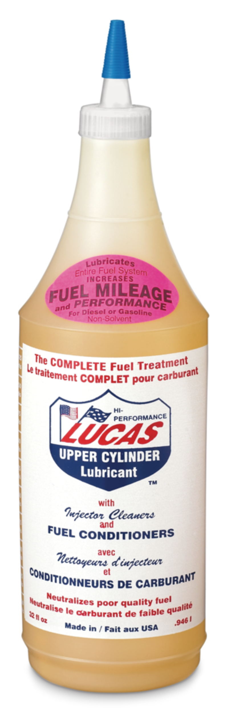 Lucas Oil Fuel Treatment with Upper Cylinder Lubricant & Injector Cleaner, 946-mL Front_Flat
