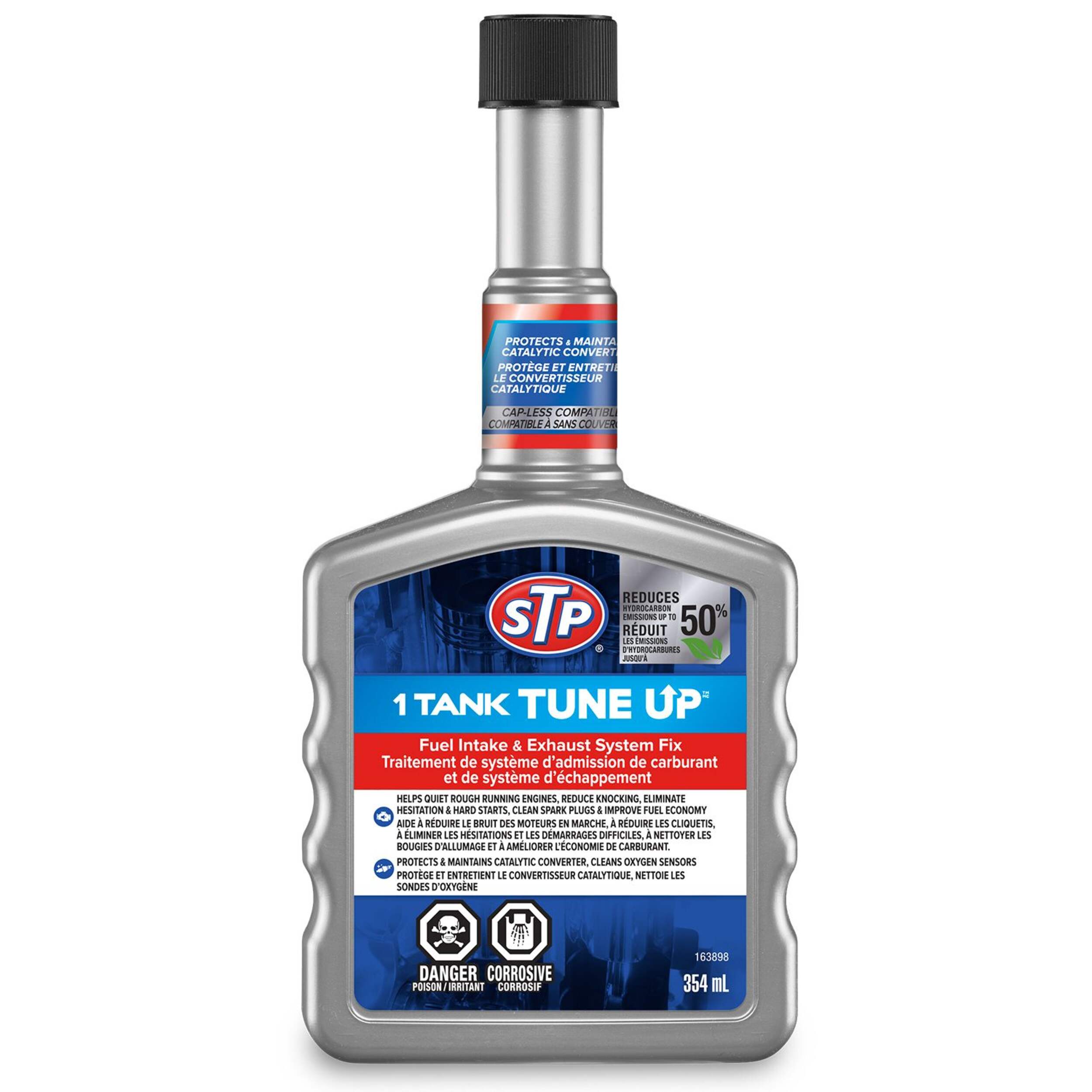 Additif pour carburant et mise au point de réservoir STP 1, compatible avec les modèles sans bouchon, 354&nbsp;mL Front_Flat
