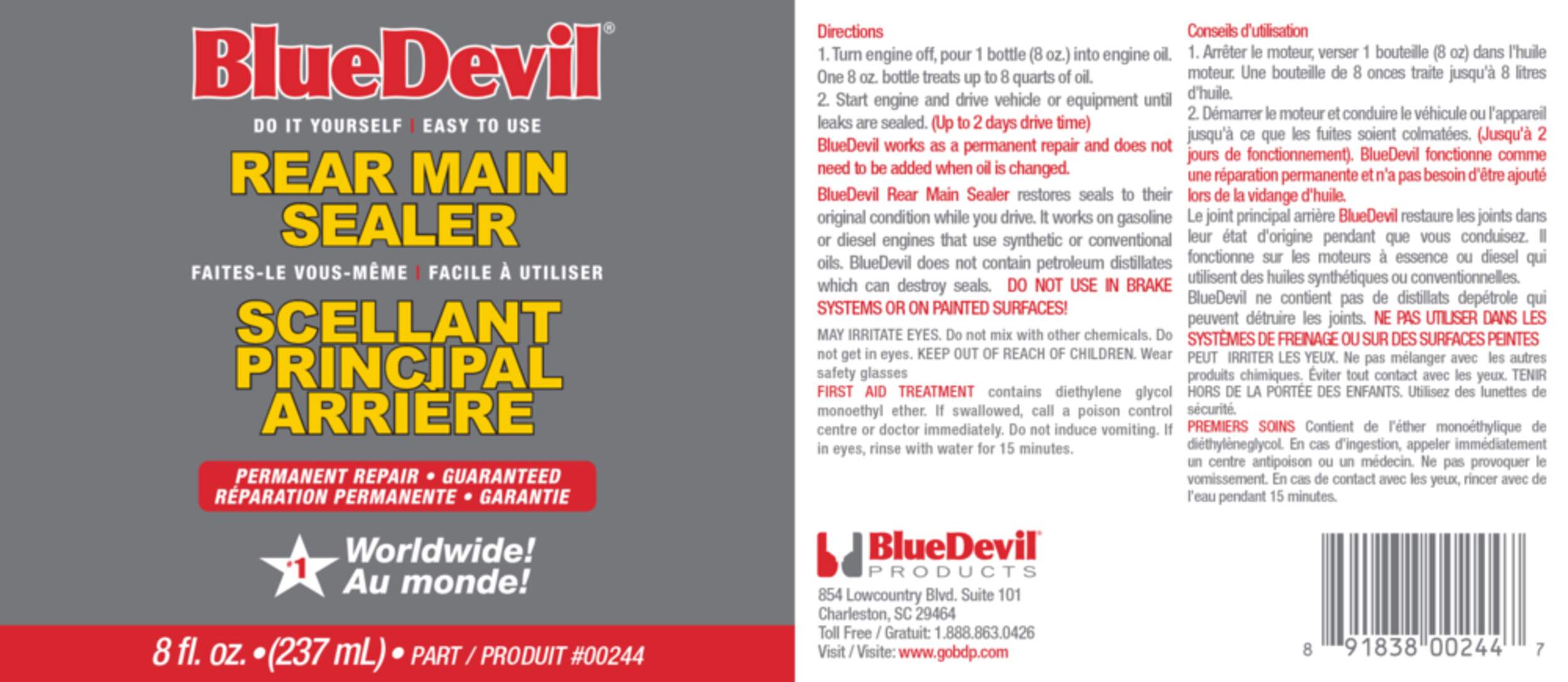 BlueDevil Rear Main Seal Repair, 237mL Canadian Tire