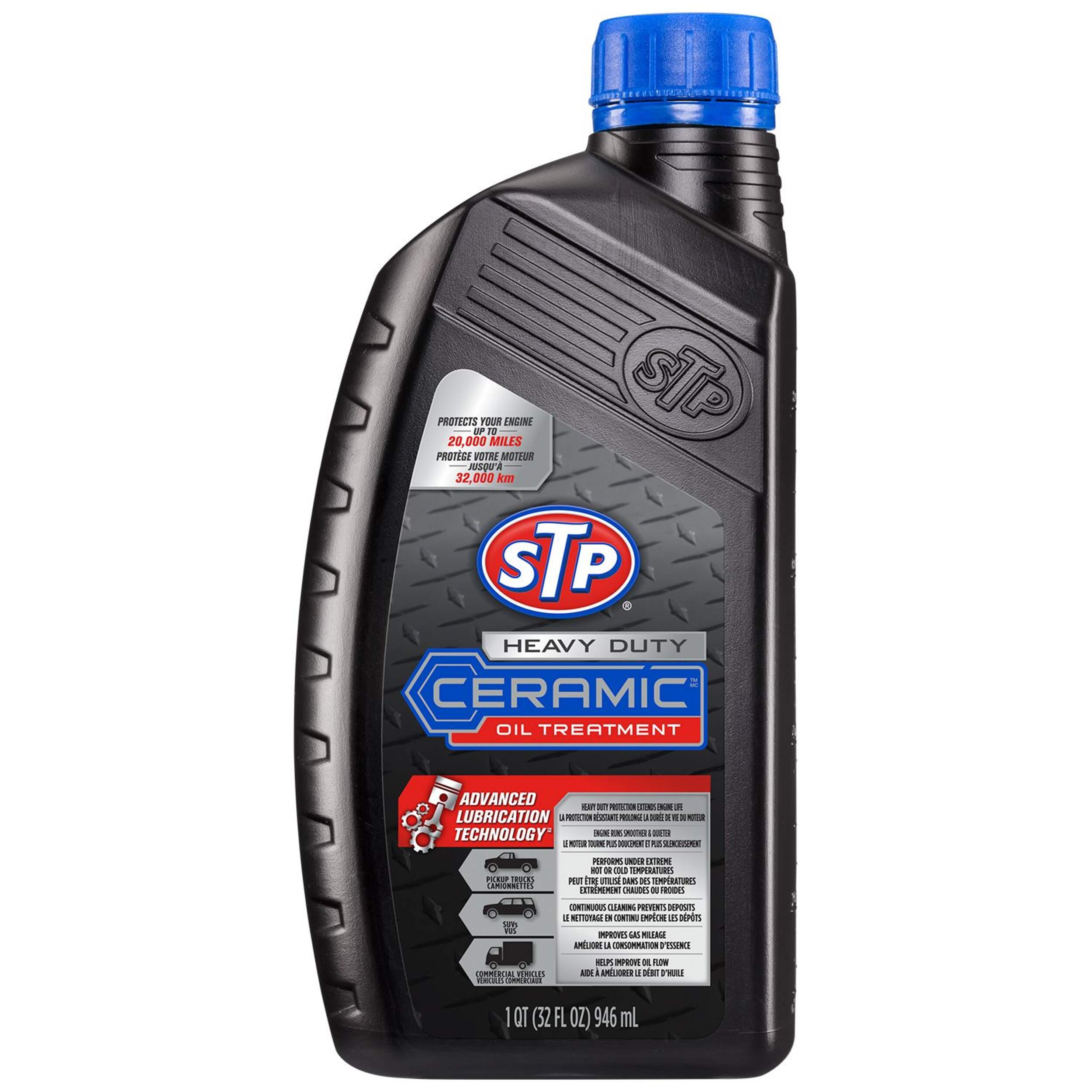 STP Heavy-Duty Ceramic Oil Treatment, 946-mL Front_Flat