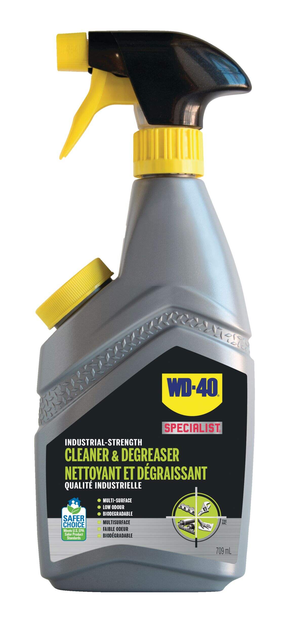 WD-40 Specialist Industrial-Strength Cleaner & Degreaser Refillable Spray Bottle, 709-mL Front_Flat