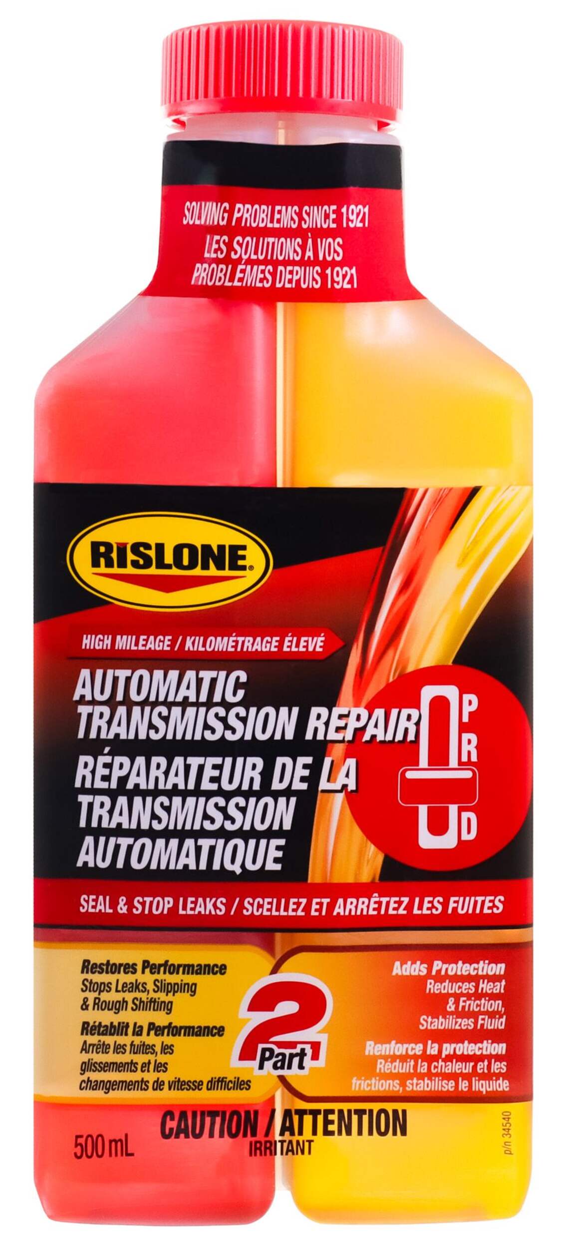 Rislone 2-Part High-Mileage Automatic Transmission Repair, 500-mL Front_Flat