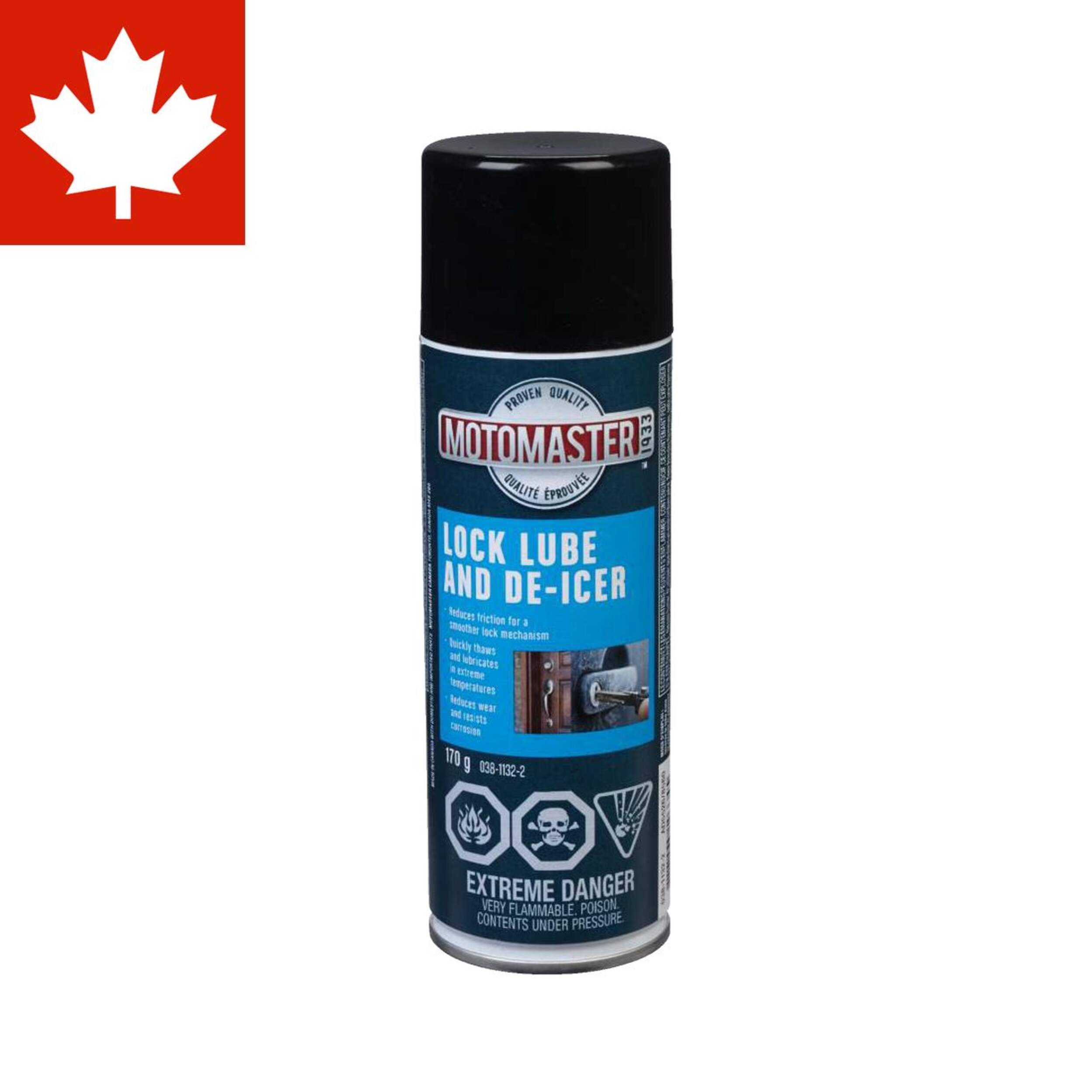 MotoMaster Lock Lubricant & De-Icer Spray, 170-g Front_Elevated