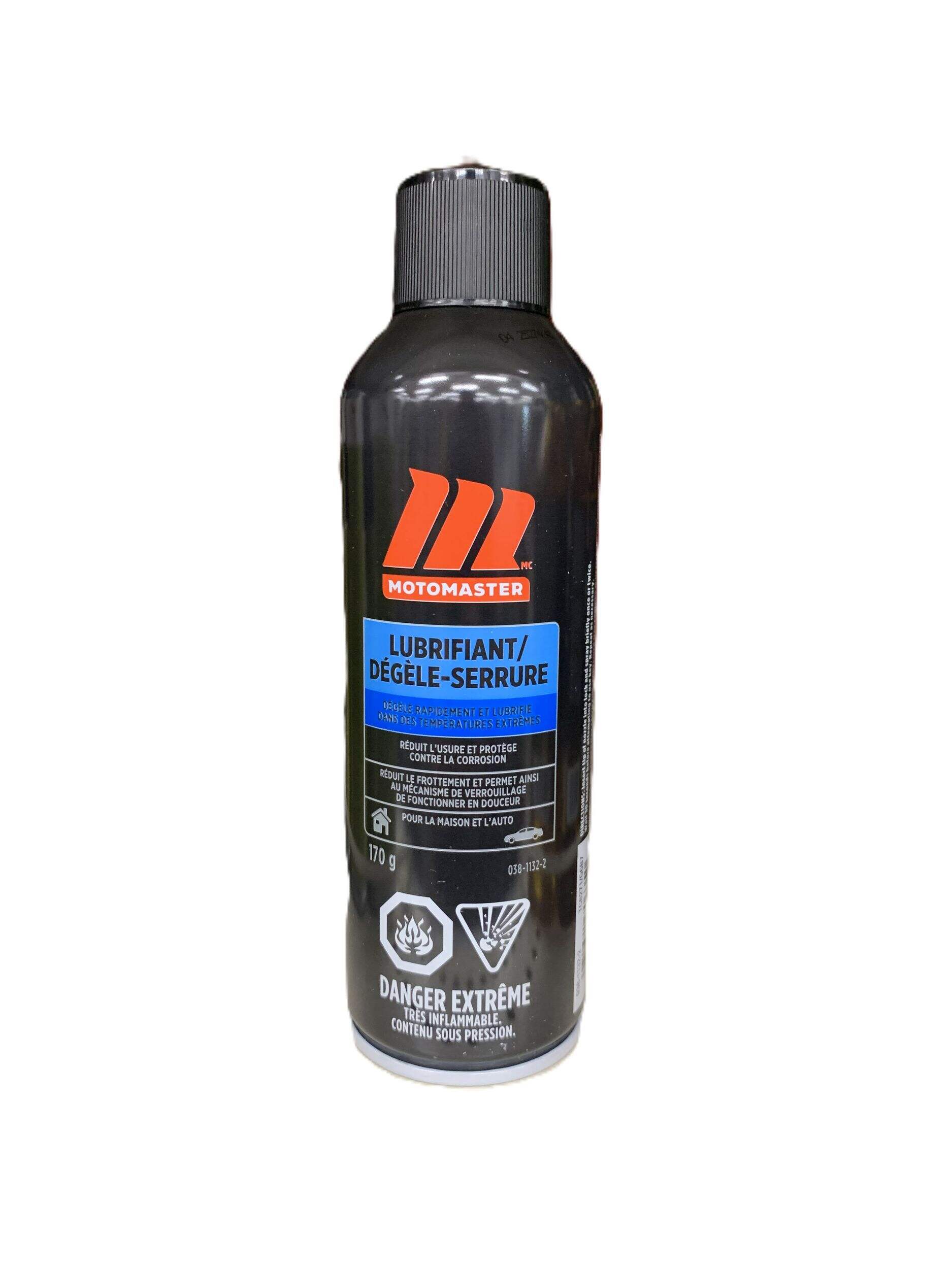 Lubrifiant et dégivreur de serrure MotoMaster en aérosol, 170 g Front_Flat