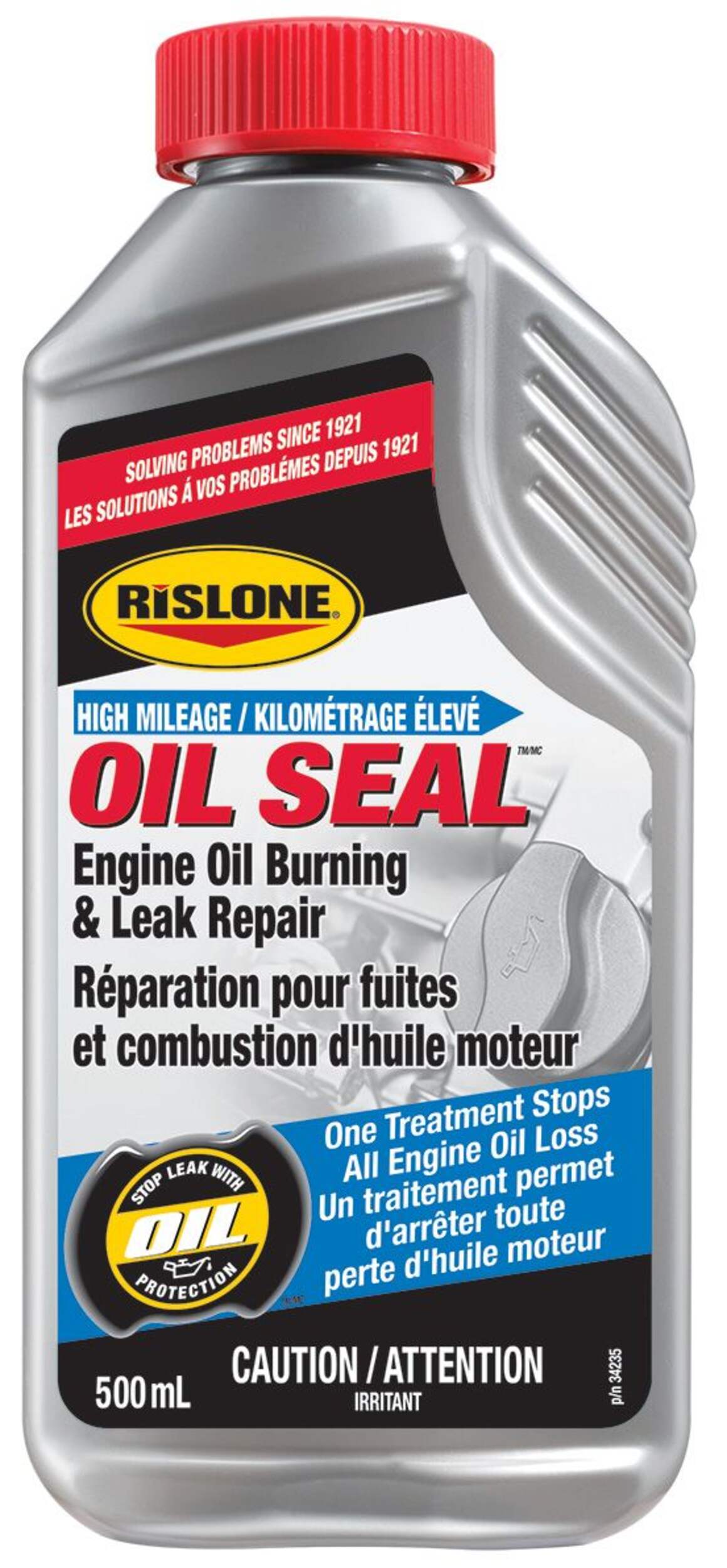 Rislone Oil Seal High-Mileage Engine Oil Burning & Leak Repair, 500-mL Front_Flat