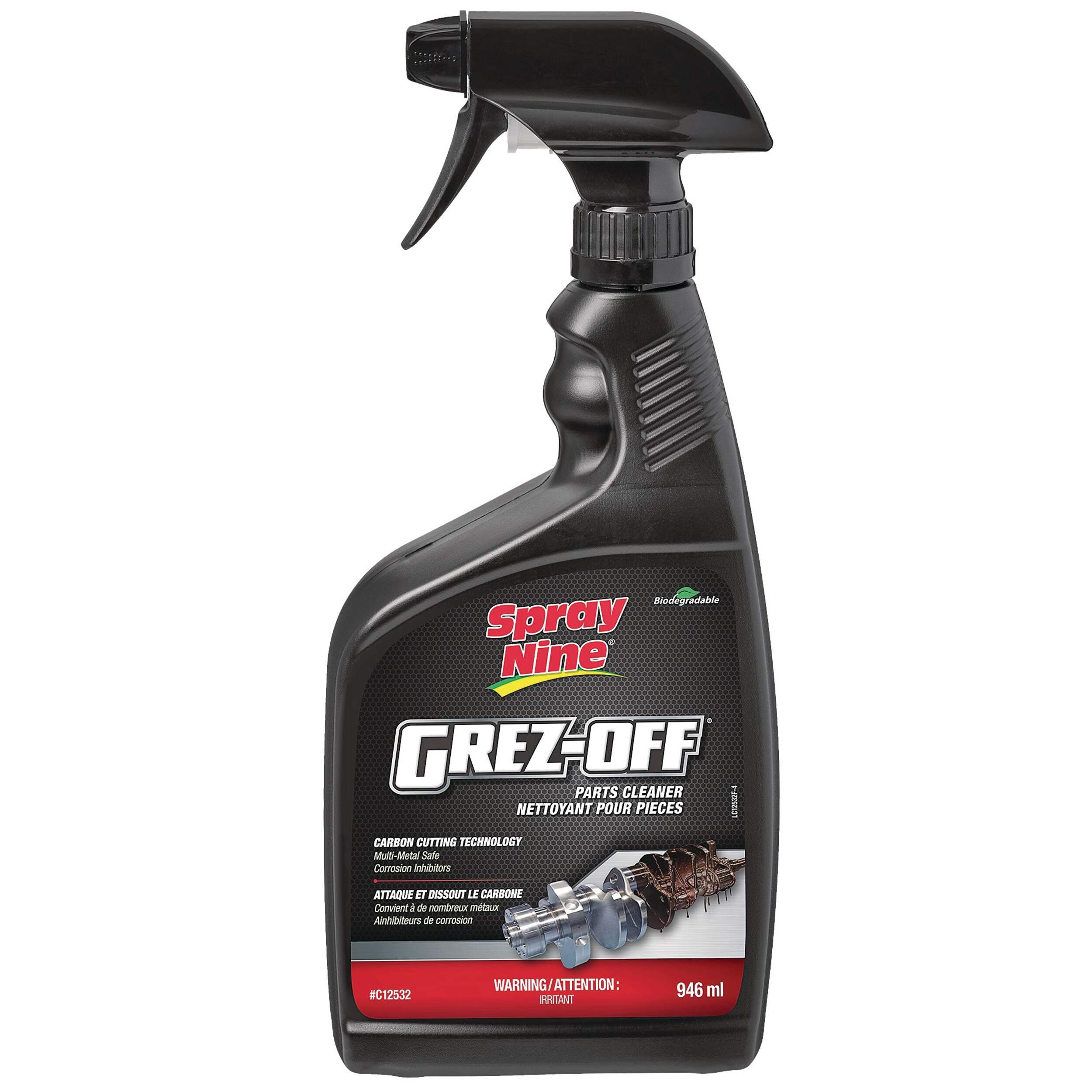 Spray Nine® Grez-Off® Heavy-Duty Parts Cleaner & Degreaser Spray, 946-mL Front_Flat