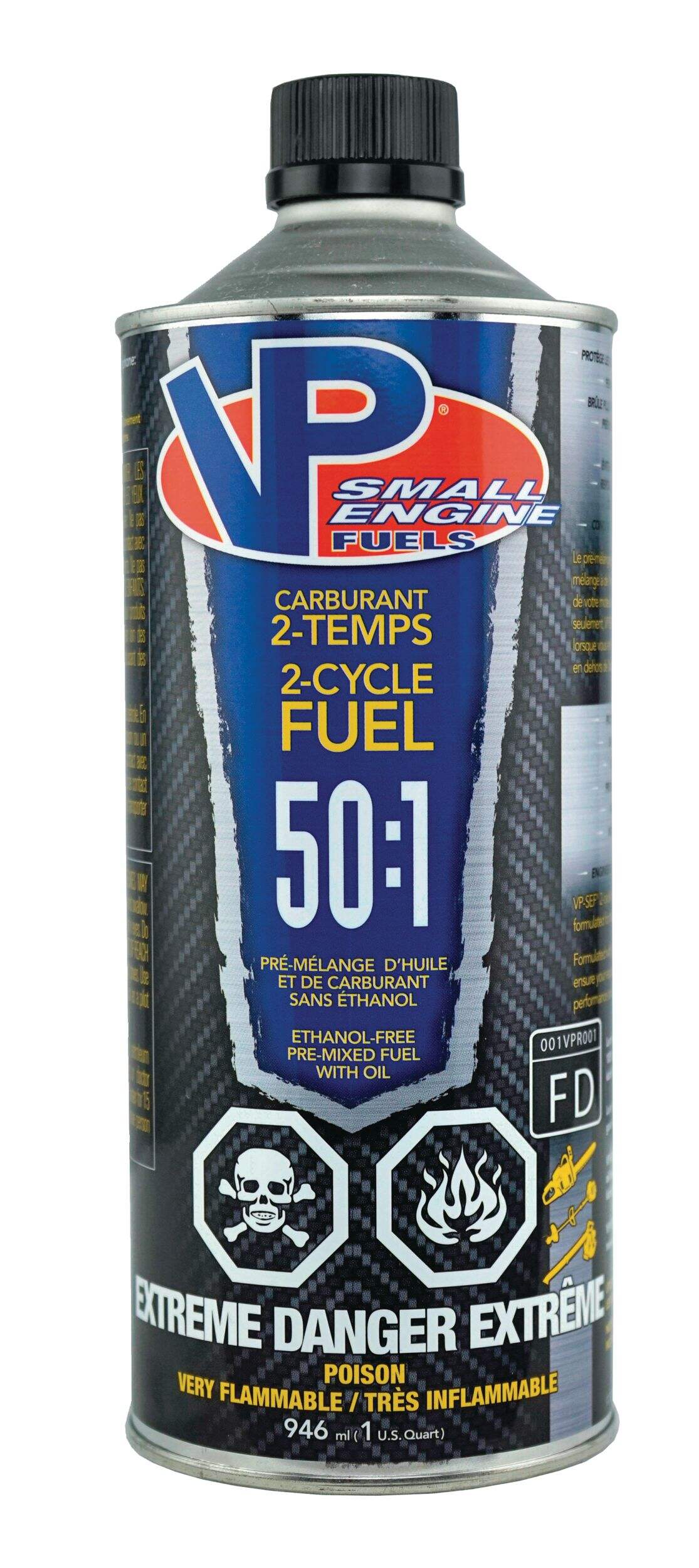 VP Racing Small Engine 50:1 Pre-Mixed 2-Cycle Fuel, Ethanol-Free, 946-mL Front_Flat