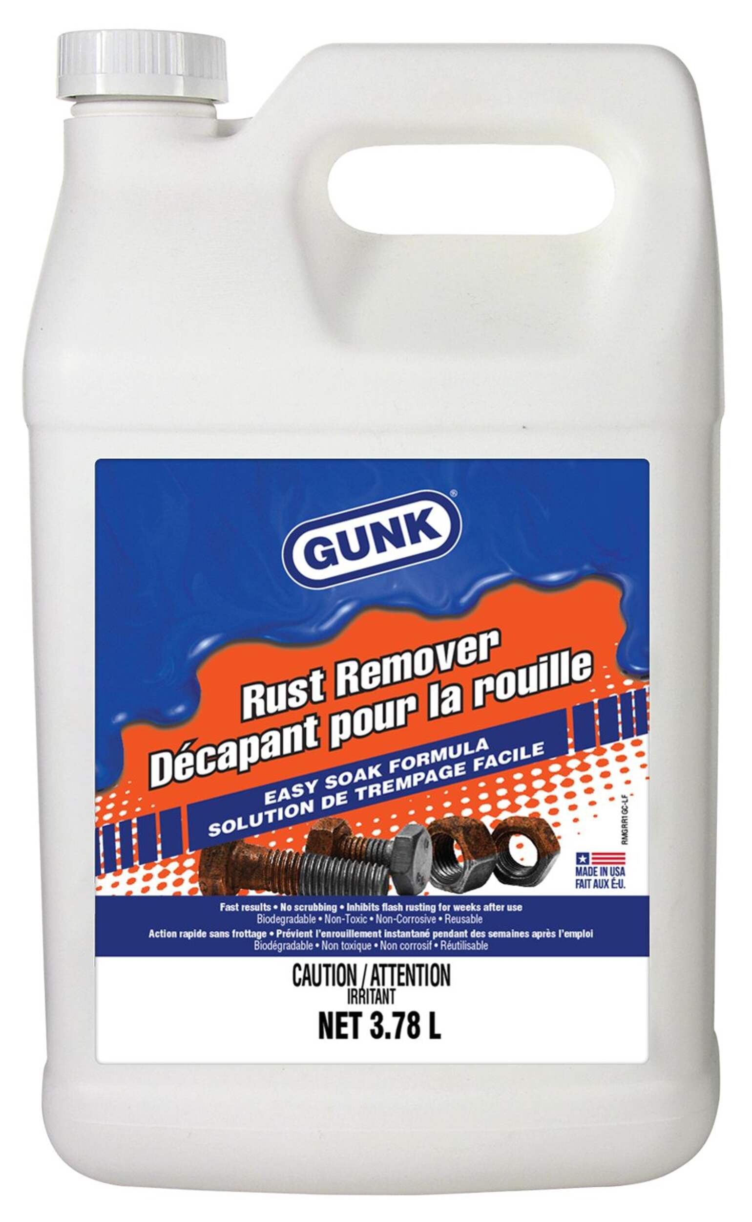 Gunk Rust Remover, 1-Gallon Front_Flat