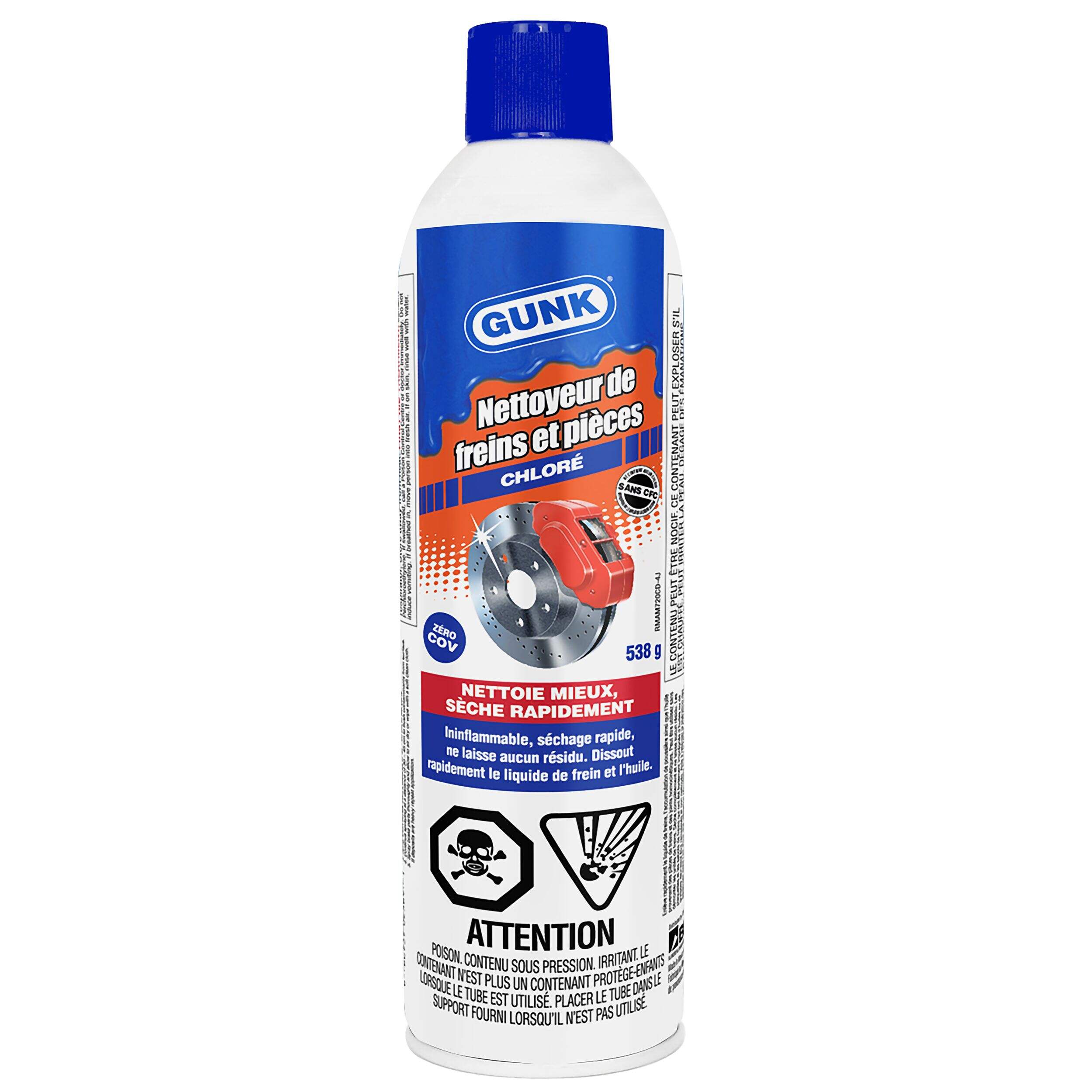 Nettoyant chloré pour pièces de frein ininflammable Certified, 525 g Front_Flat