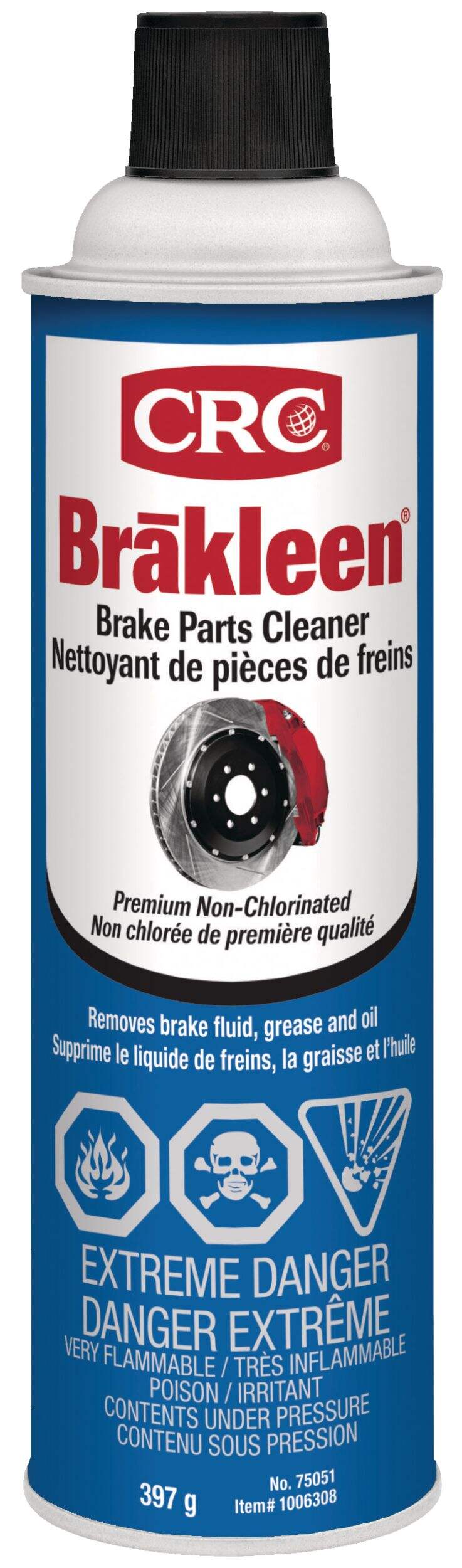 CRC Brakleen Non-Chlorinated Brake Parts Cleaner, 397-g Front_Flat