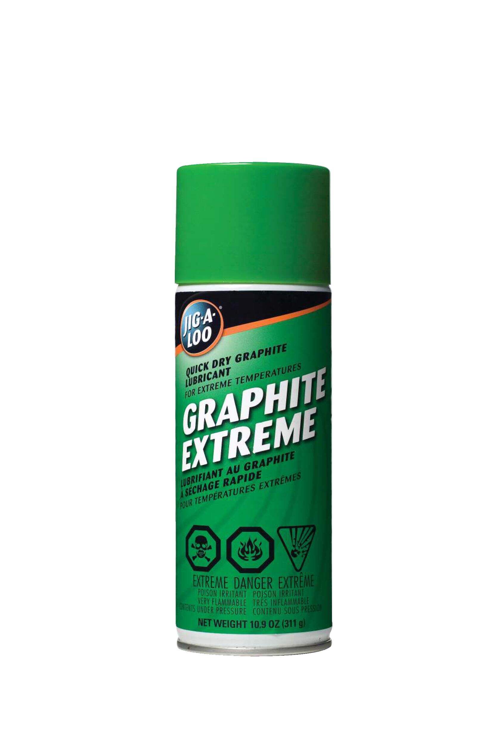 JIG-A-LOO Extreme Temperature Graphite Lubricant Spray, 311-g Front_Flat