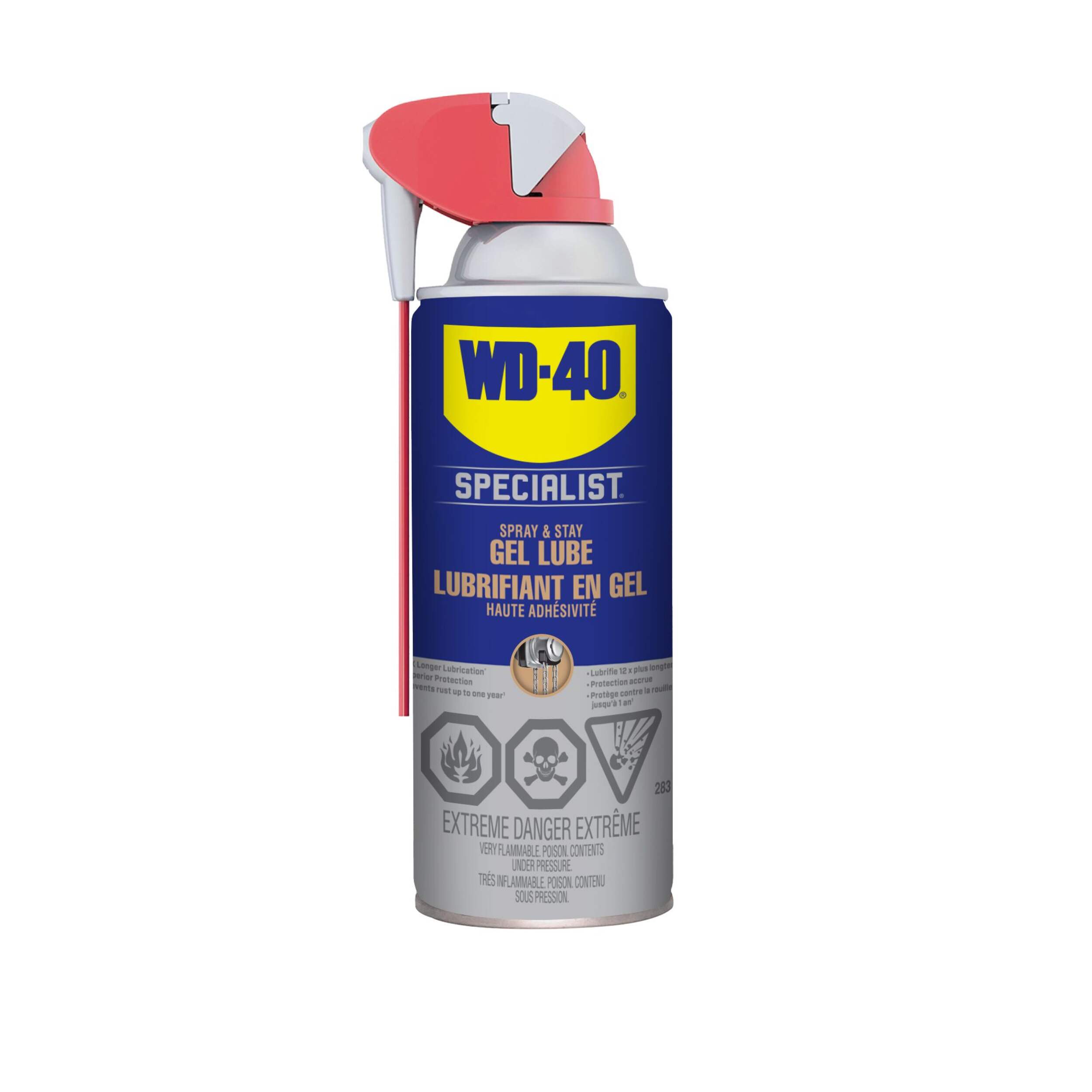 WD-40 Specialist Spray & Stay Gel Lube Smart Straw, 283-g Front_Flat