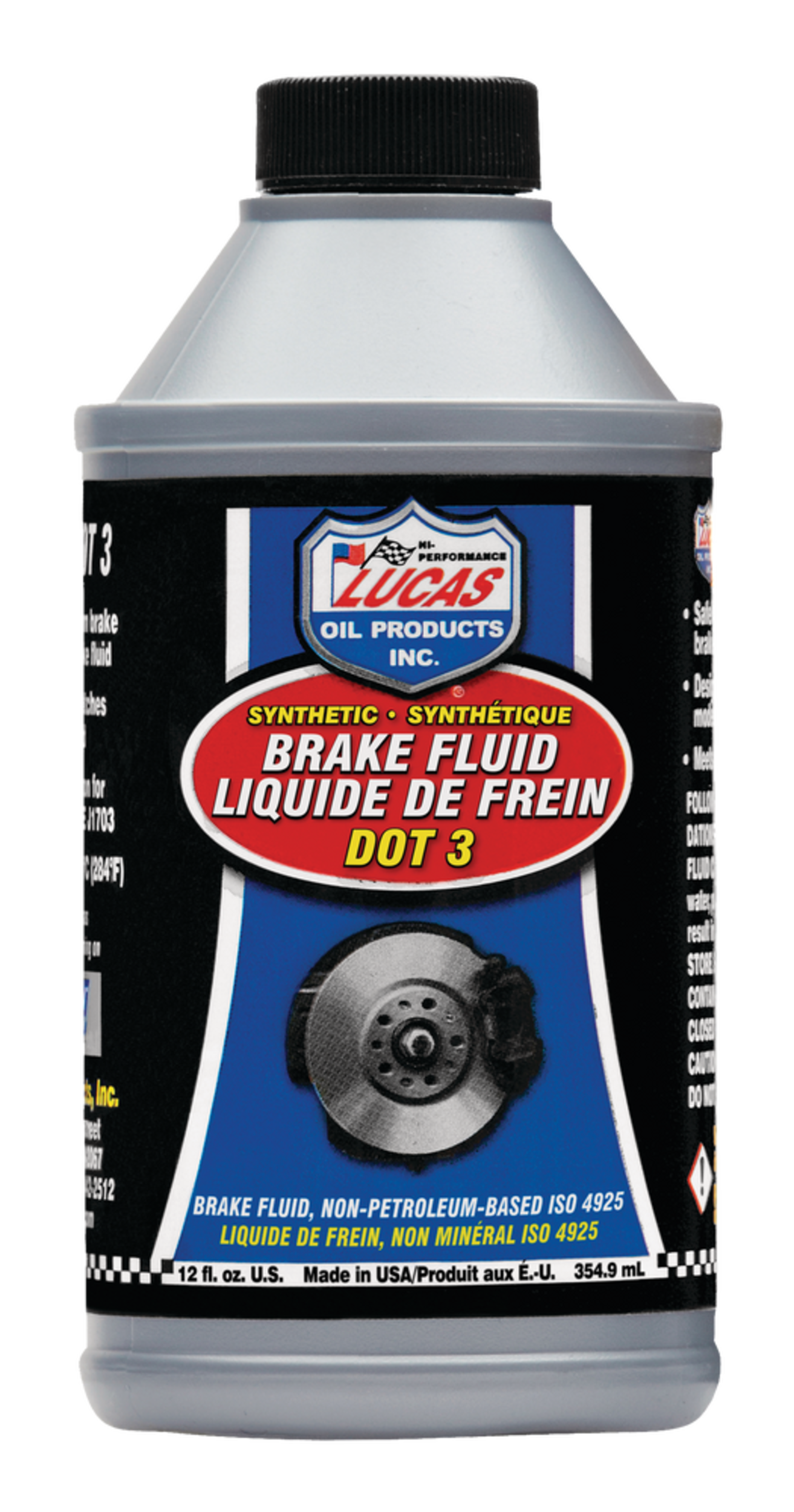 Liquide de frein synthétique Lucas&nbsp;Oil DOT&nbsp;3, 354&nbsp;mL Front_Flat