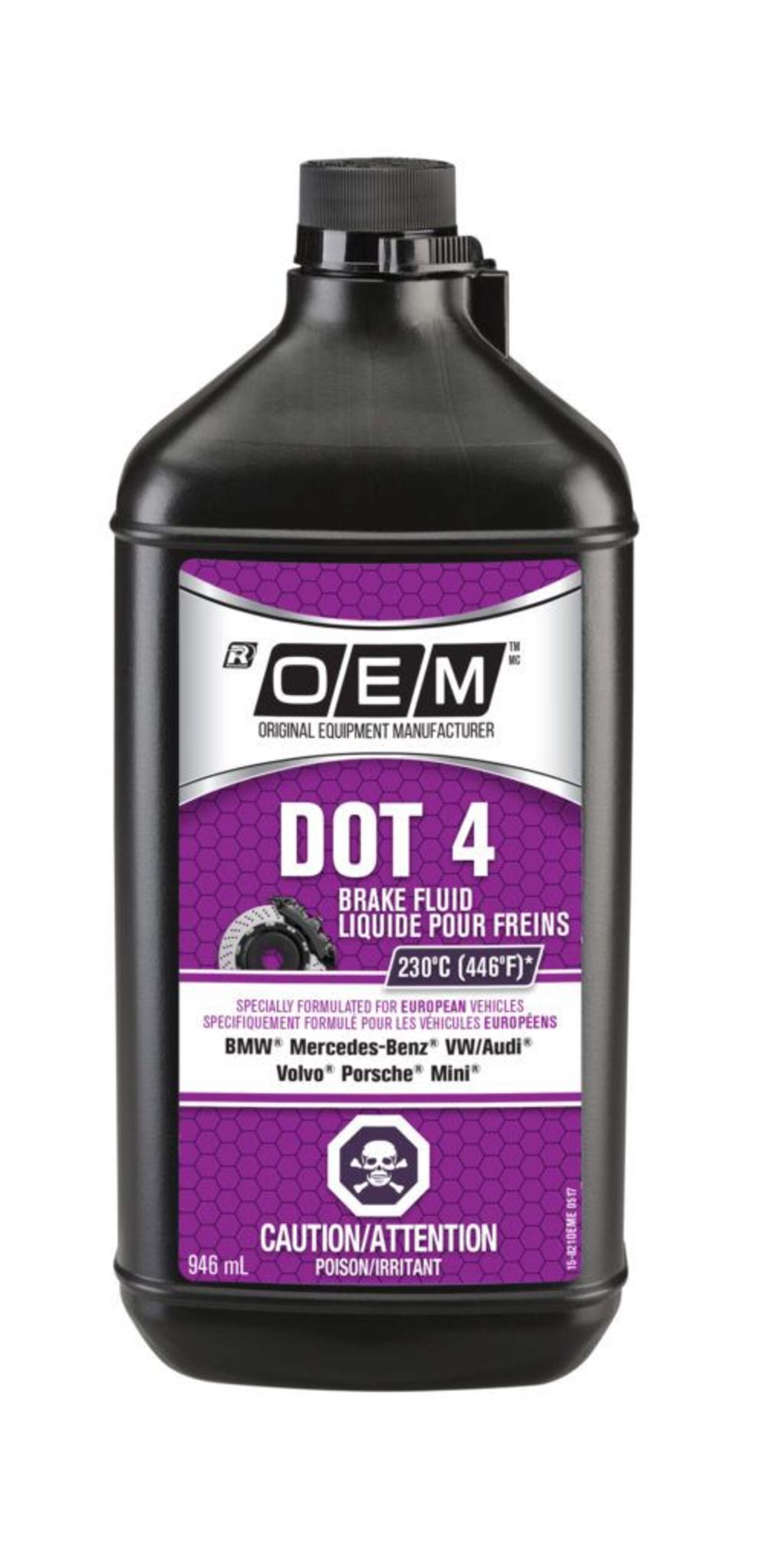 OEM DOT 4 Brake Fluid, Domestic, 946-mL Front_Flat
