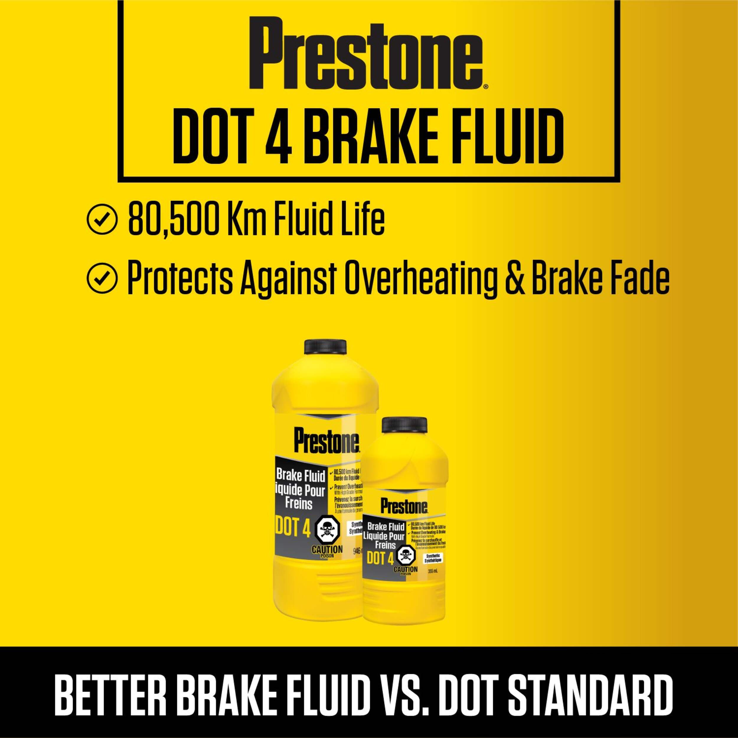Prestone® DOT 4 Brake Fluid Synthetic, High Grade, 80,500km 946mL