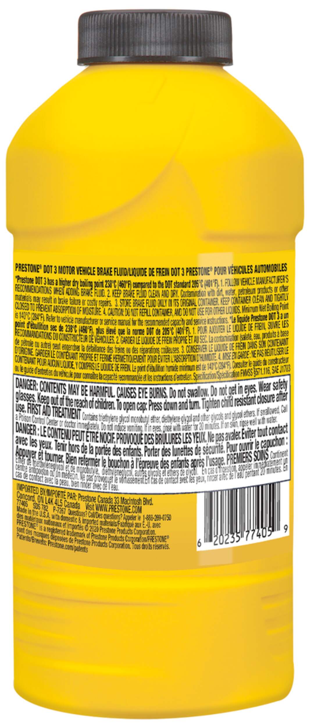 Prestone® DOT 3 Brake Fluid Synthetic, High Grade, 80,500km 355mL Canadian Tire