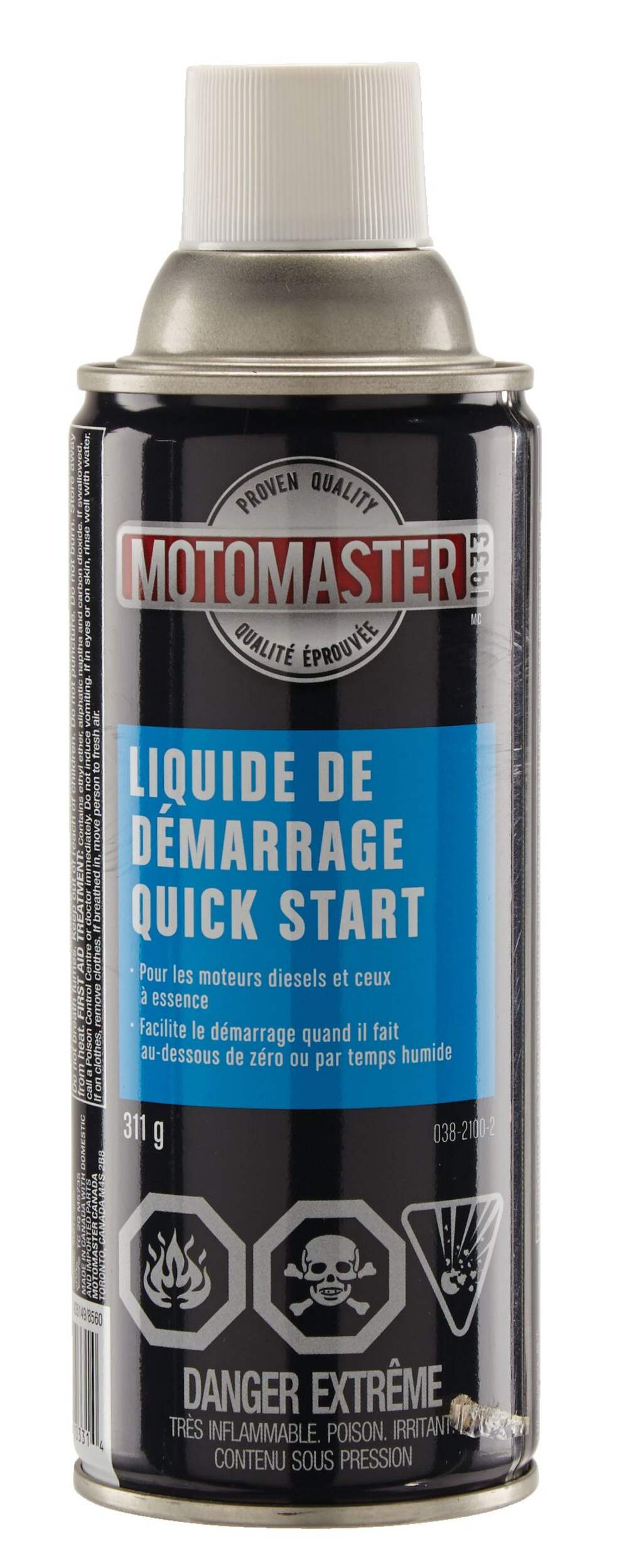 Liquide de démarrage MotoMaster Quick Start, vaporisateur à base d'éther, 311 g Front_Flat