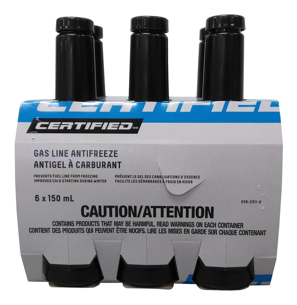 Certified Gas Line Antifreeze, 6pk, 150mL, Canadian Tire