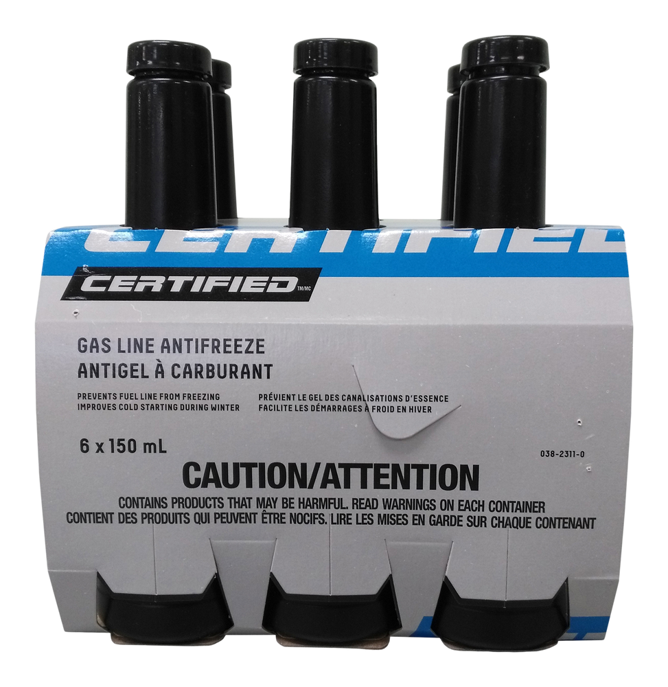 Certified Gas Line Antifreeze, 6pk, 150mL, Canadian Tire