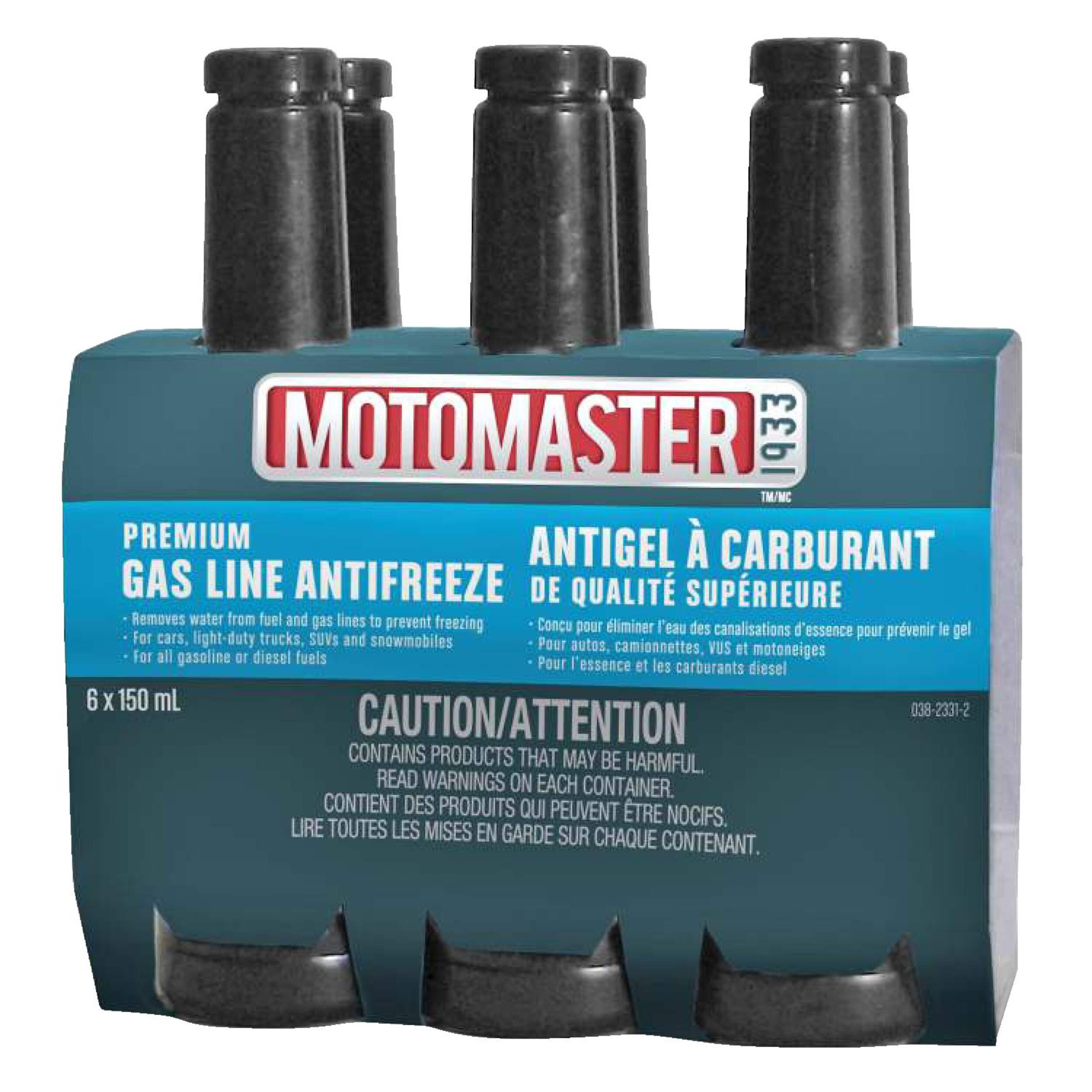 MotoMaster Premium Gas Line Antifreeze, 6-pk, 150-mL Front_Angled_Left