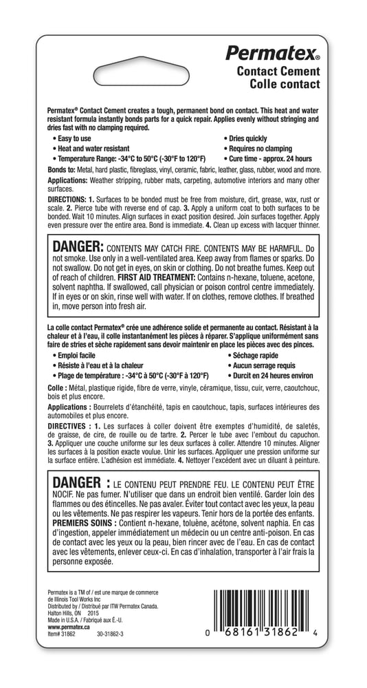 Permatex® Contact Cement, 44mL Canadian Tire