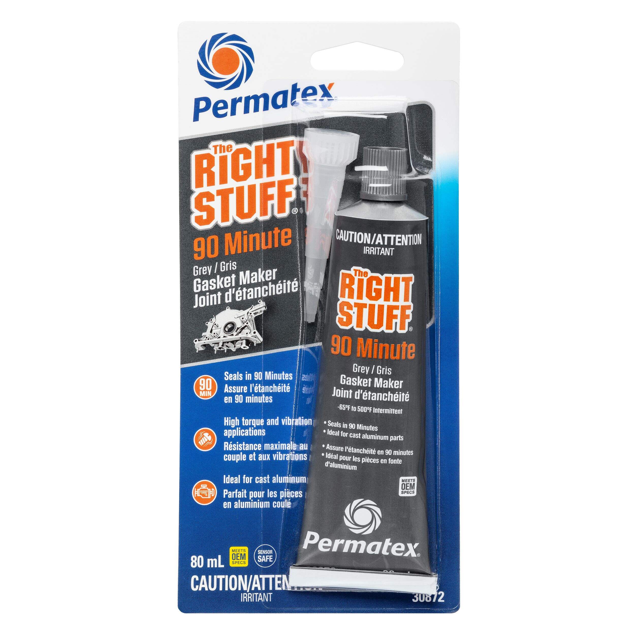 Permatex® 30872 Right Stuff 90 Minute Gasket Maker, Grey, 80ml Front_Flat