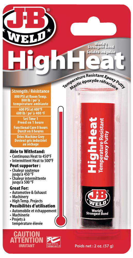 JB Weld High Heat Hand Mixable Epoxy Putty Stick, 57g Canadian Tire