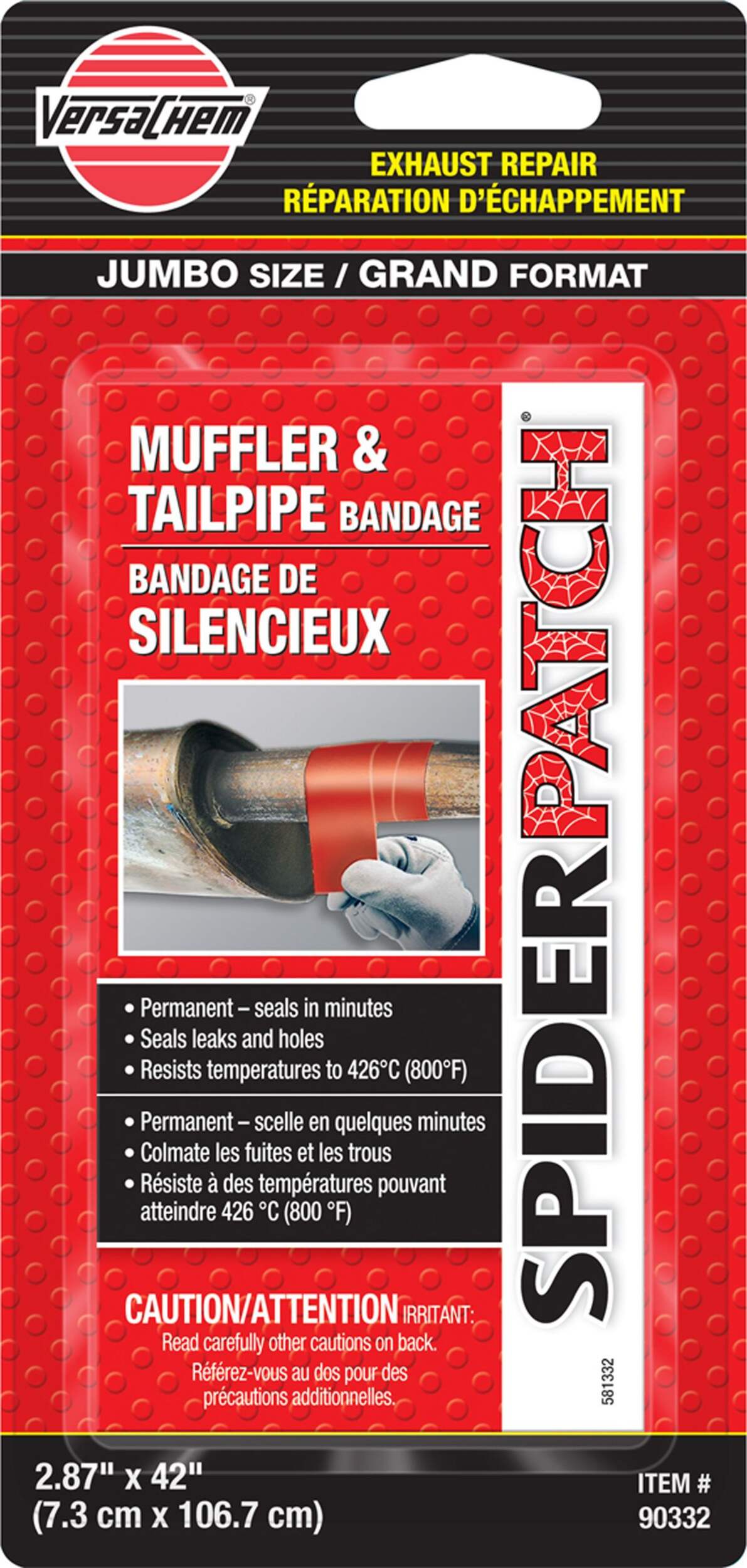 VersaChem® Spider Patch™ 90332 Muffler & Tailpipe Bandage, 2.87in x 42