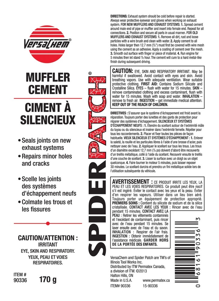 VersaChem® Spider Patch™ 90336 Muffler Cement/Exhaust Putty, 170g