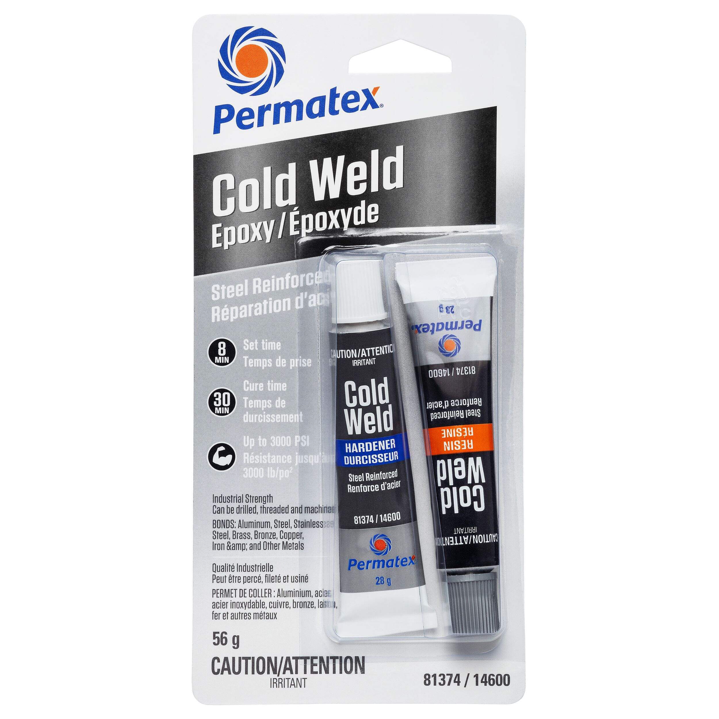 Permatex® Original Cold Weld Steel Reinforced Epoxy, 2 x 28-g Front_Flat