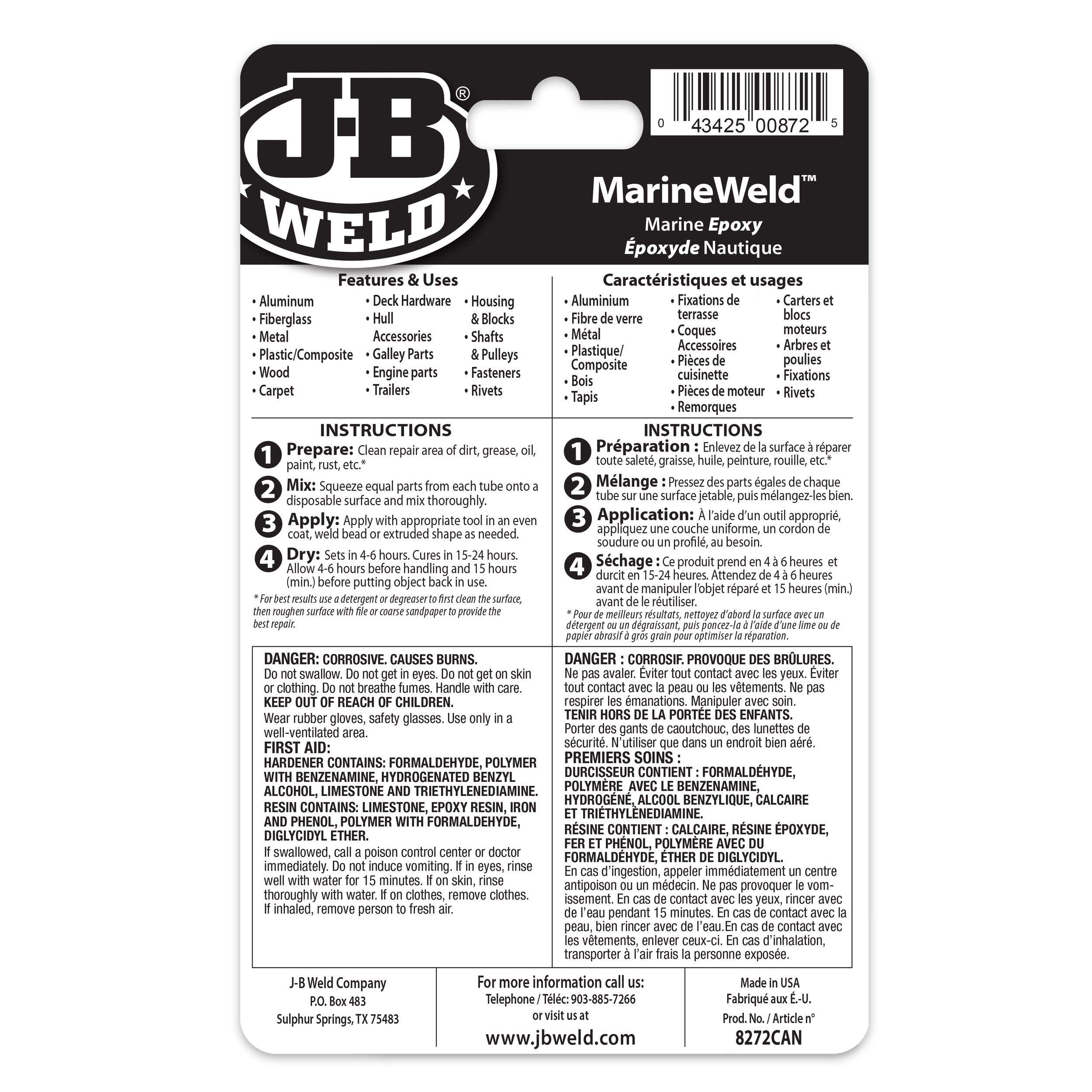 J-B Weld Marine Weld Marine Epoxy, 56-g | Canadian Tire