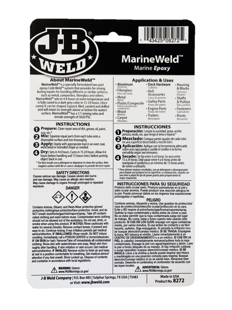 JB Weld Marine Weld Marine Epoxy, 56g Canadian Tire
