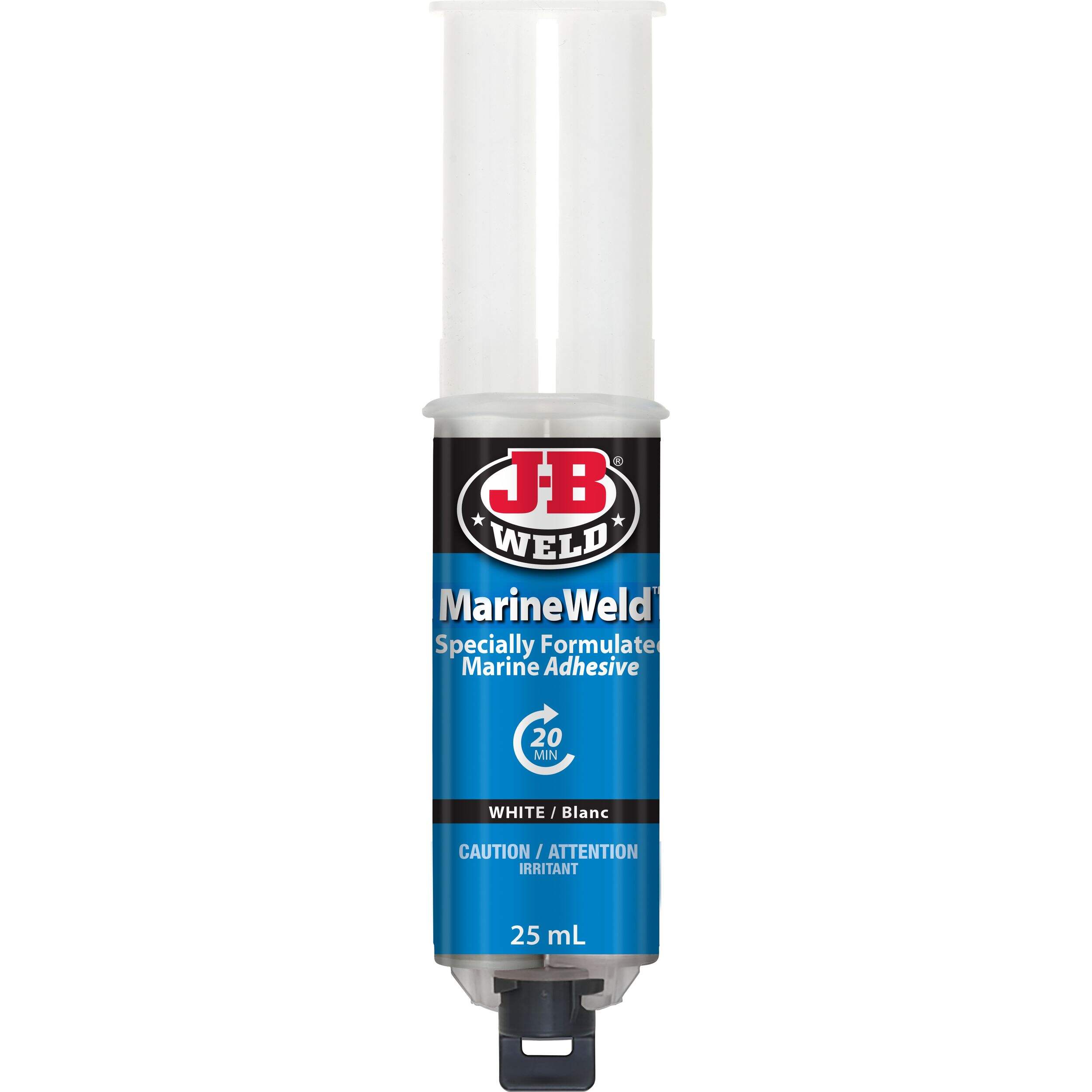 J-B Weld Marine Weld Marine Epoxy Syringe, White, 25-mL Front_Flat
