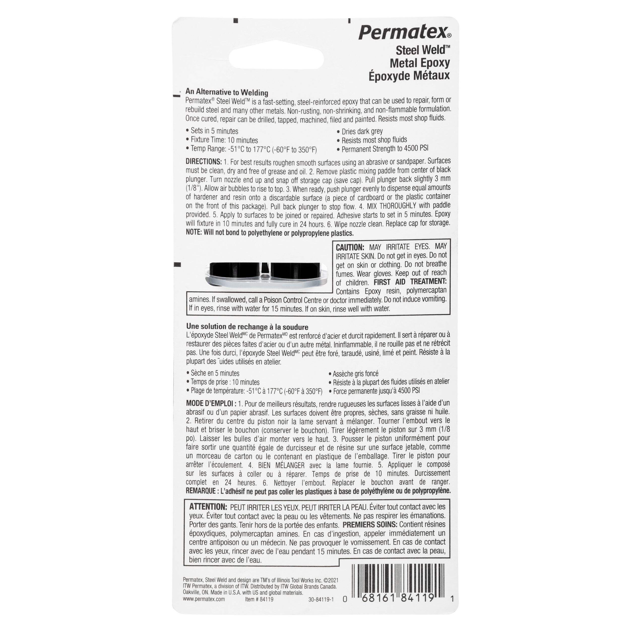 Permatex® Steel Weld 4 Minute Metal Epoxy, 25-mL | Canadian Tire