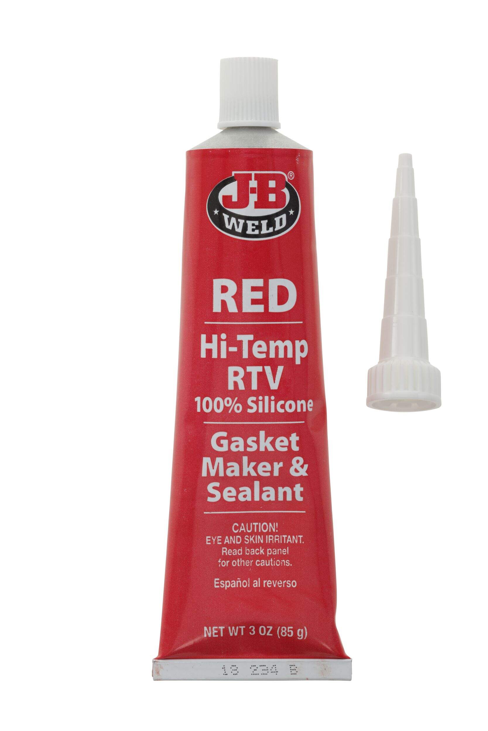 J-B Weld 31314 Hi-Temp Red RTV Silicone Gasket Maker & Sealant, 3-oz Front_Flat