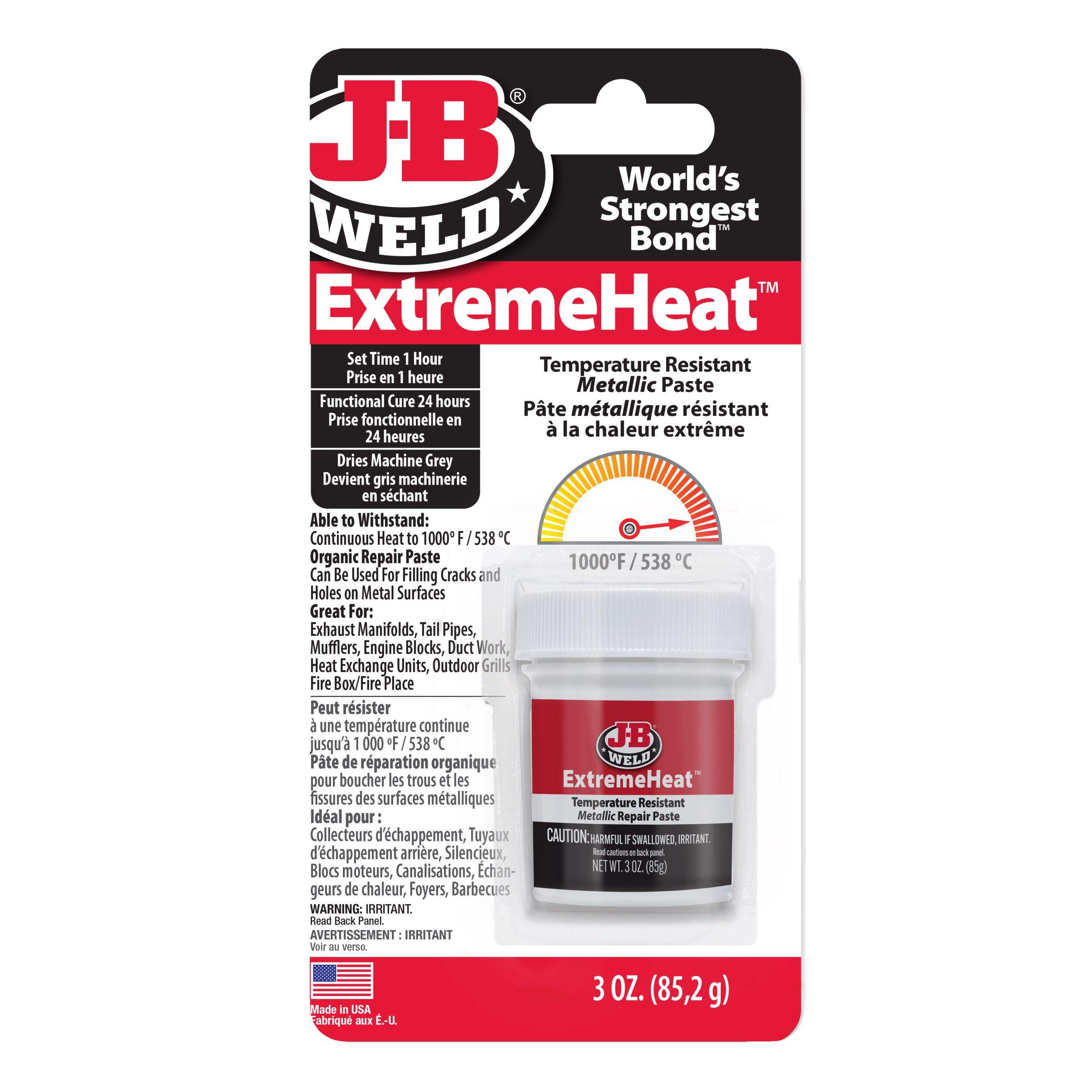 J-B Weld Extreme Heat Metalic Repair Paste, 85-g Front_Flat