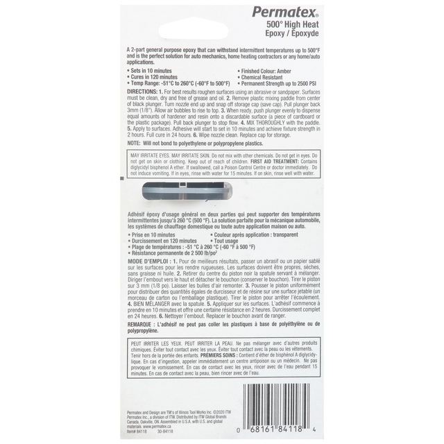 Permatex 500° High Heat Epoxy Canadian Tire