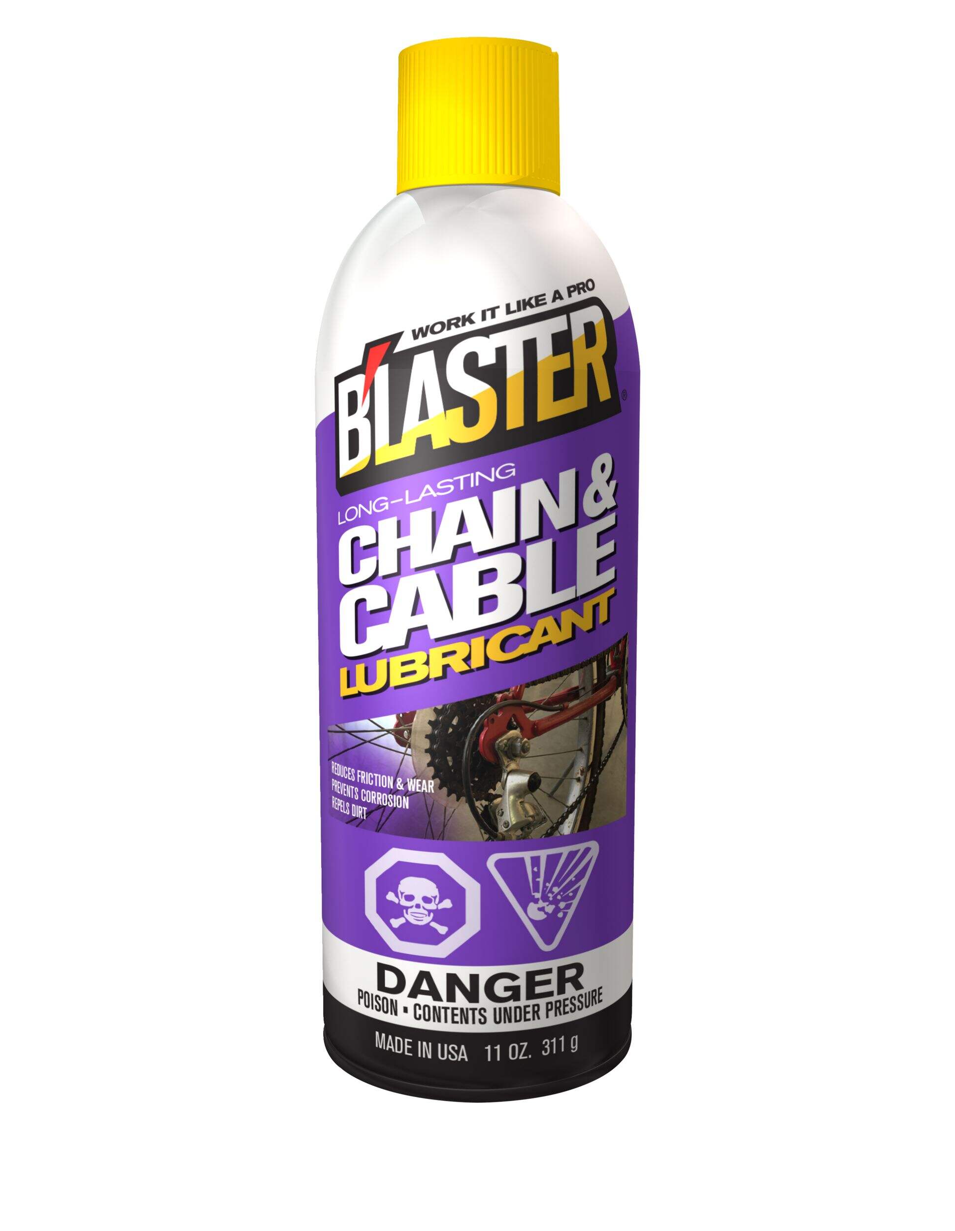 Blaster Long-Lasting Chain & Cable Lubricant, 311-g Front_Flat