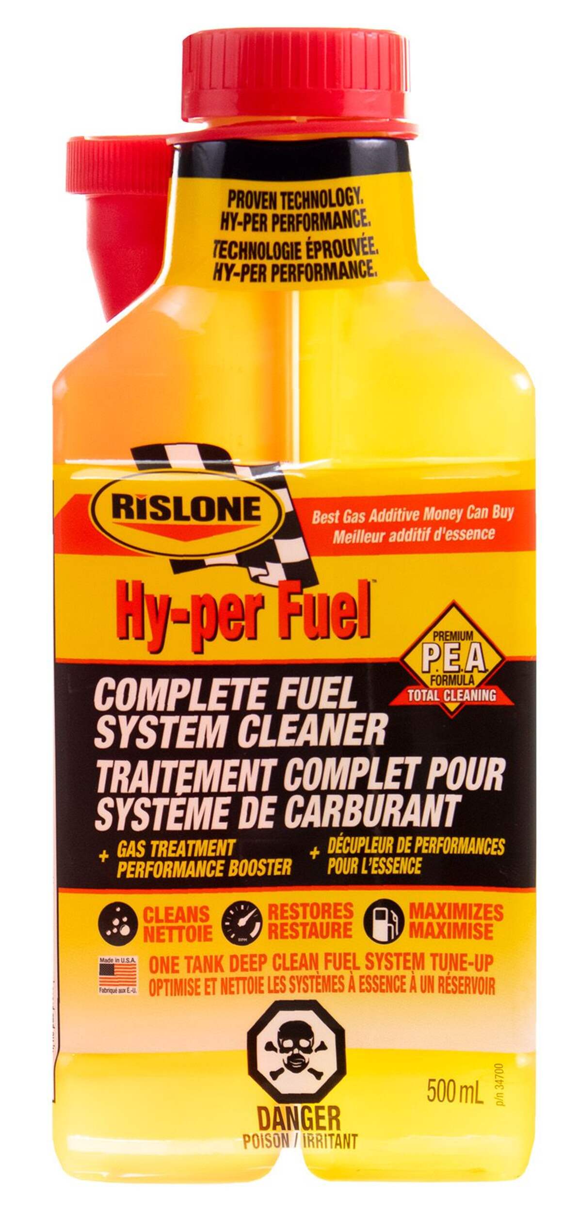 Rislone Hy-per Fuel Gas Complete Fuel System Cleaner, 500-mL Front_Flat