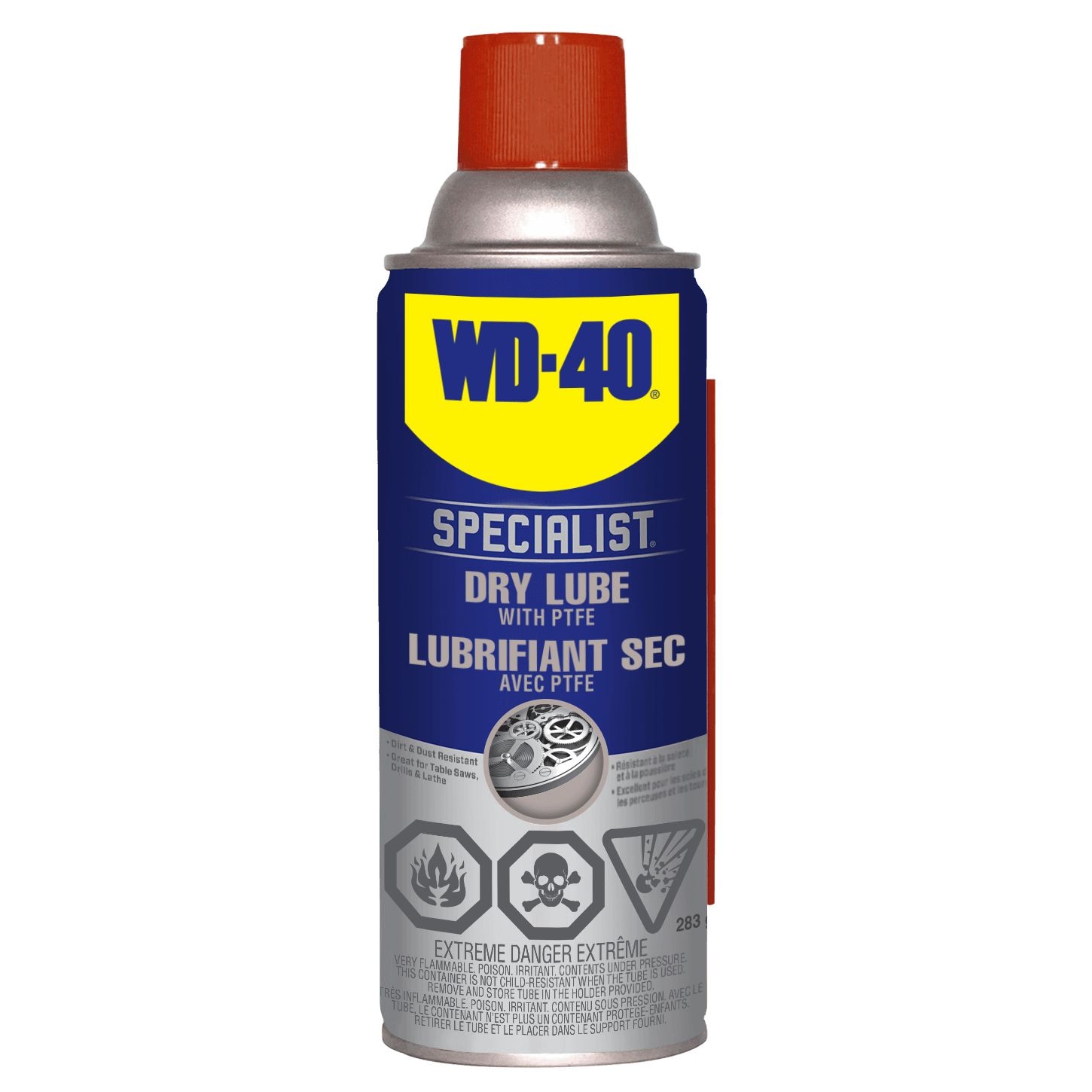 WD40 Specialist 2209 Dirt & Dust Resistant Dry Lube PTFE Spray, 283g