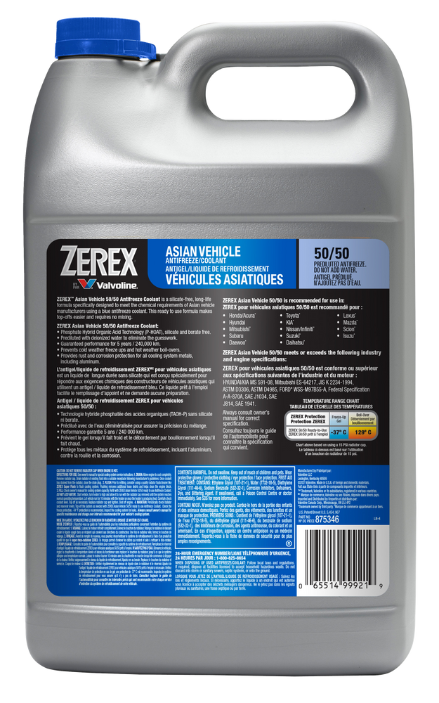 Liquide de refroidissement et antigel prêt à l'emploi 50/50 asiatique