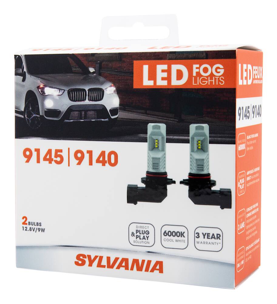 9145/9140 Sylvania ZEVO® LED Fog Lights, 6000k Cool White Light, 2-pk ...