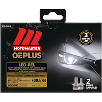 MotoMaster 9003 OEPLUS® LED Headlight Bulb, 6000k Cool White Light, 2-pk Front_Flat