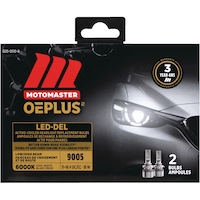 MotoMaster 9005 OEPLUS® LED Headlight Bulb, 6000k Cool White Light, 2-pk Front_Flat