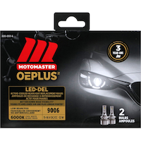 MotoMaster 9006 OEPLUS® LED Headlight Bulb, 6000k Cool White Light, 2-pk Front_Flat