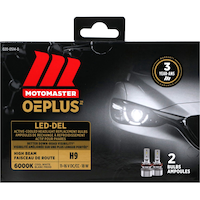 MotoMaster H9 OEPLUS® LED Headlight Bulb, 6000k Cool White Light, 2-pk Front_Flat