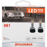 881 Sylvania ZEVO® LED Fog Lights, 6000k Cool White Light, 2-pk Front_Flat