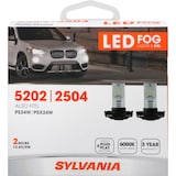 5202 Sylvania ZEVO® LED Fog Lights, 6000k Cool White Light, 2-pk Front_Flat