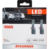 Sylvania 9005 ZEVO® LED Headlights, 6000k Cool White Light, 2-pk Front_Flat
